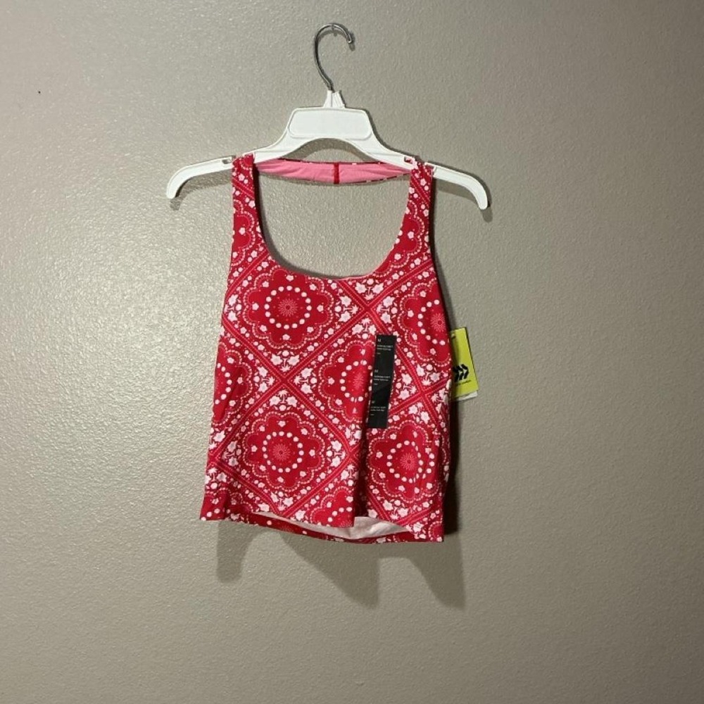 All in Motion Womens Red Bandana Print Everyday Soft Halter Tank Top Medium NWT